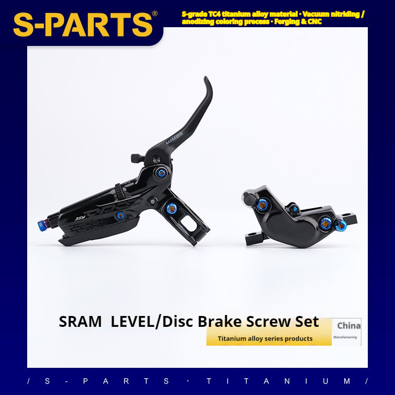 S-PARTS Titanium Alloy Disc Brake Screw Set Compatible with LEVEL ULT Dual-Piston and Four-Piston