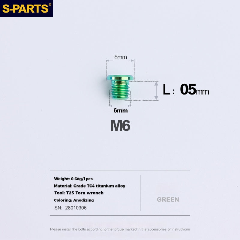 S-PARTS Titanium Alloy Oil Port Screws Shimano Sram TRP Mountain Brake Levers Shimano Road Shift Levers