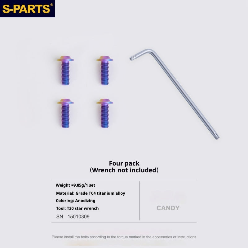S-PARTS Titanium Umbrella-Head Bolt Set for ARAI RAPIDE-NEO Helmet | M6 Screws with T30 Wrench | 6 Colors Available