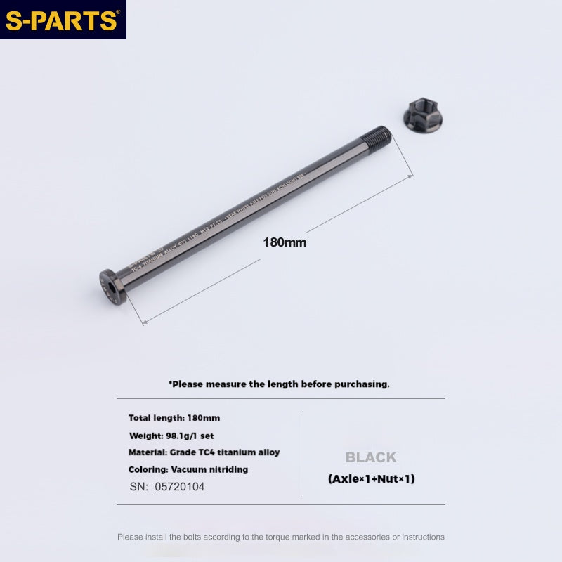 Eje de rueda trasera de aleación de titanio S-PARTS Sur-Ron Light Bee y tuerca correspondiente