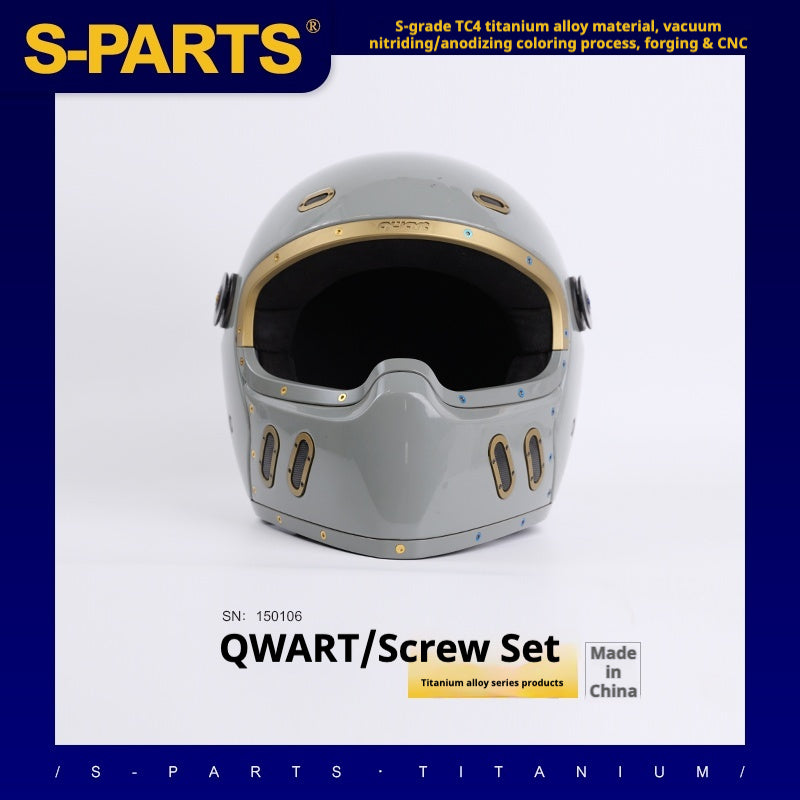 cnc motorcycle helmet SPARTS Motorcycle Helmet Set Titanium Screw QWART