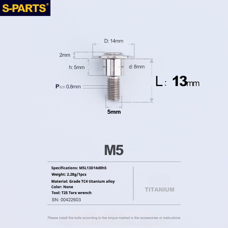 SPARTS A3 Paraguas Cabeza Escalón Serie M5 Color Titanio Tornillos de Titanio Motocicleta Auto