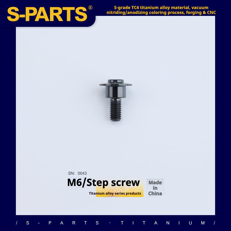SPARTS A3 Umbrella Head Step Series M6 Black Titanium Screws Motorcycle Auto