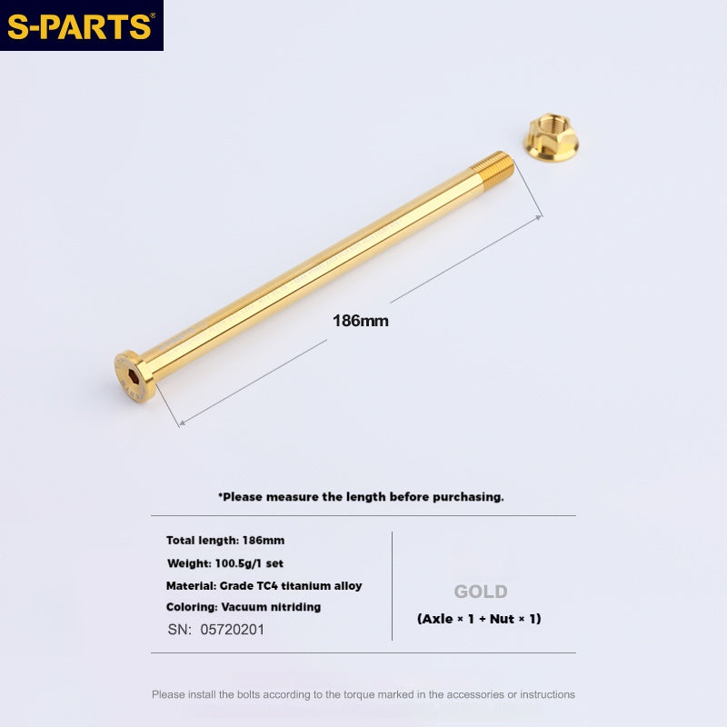 Eje de rueda trasera de aleación de titanio S-PARTS Sur-Ron Light Bee y tuerca correspondiente