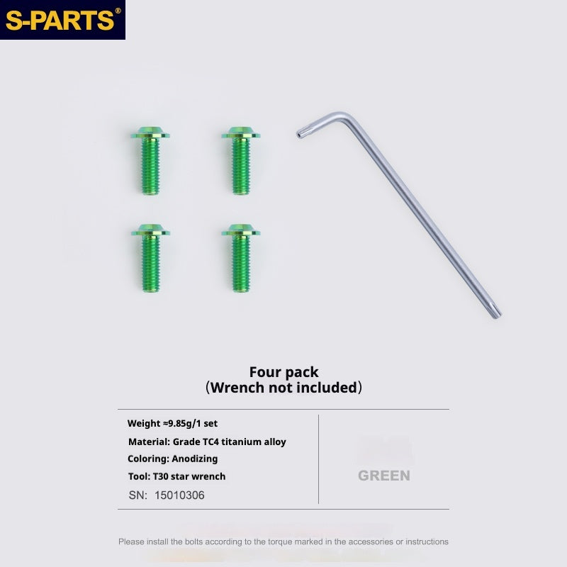 S-PARTS Titanium Umbrella-Head Bolt Set for ARAI RAPIDE-NEO Helmet | M6 Screws with T30 Wrench | 6 Colors Available
