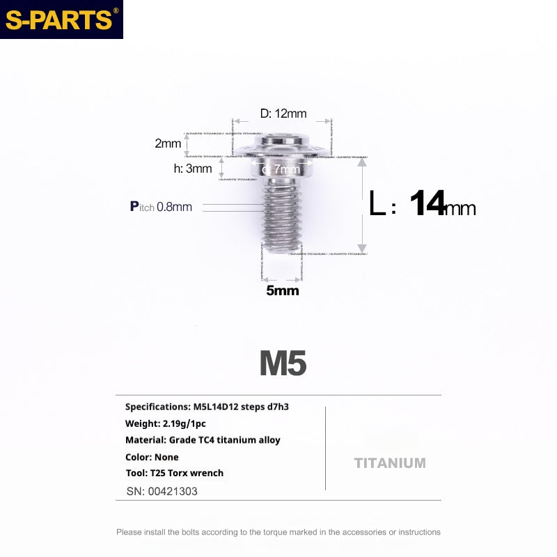SPARTS A3 Paraguas Cabeza Escalón Serie M5 Color Titanio Tornillos de Titanio Motocicleta Auto