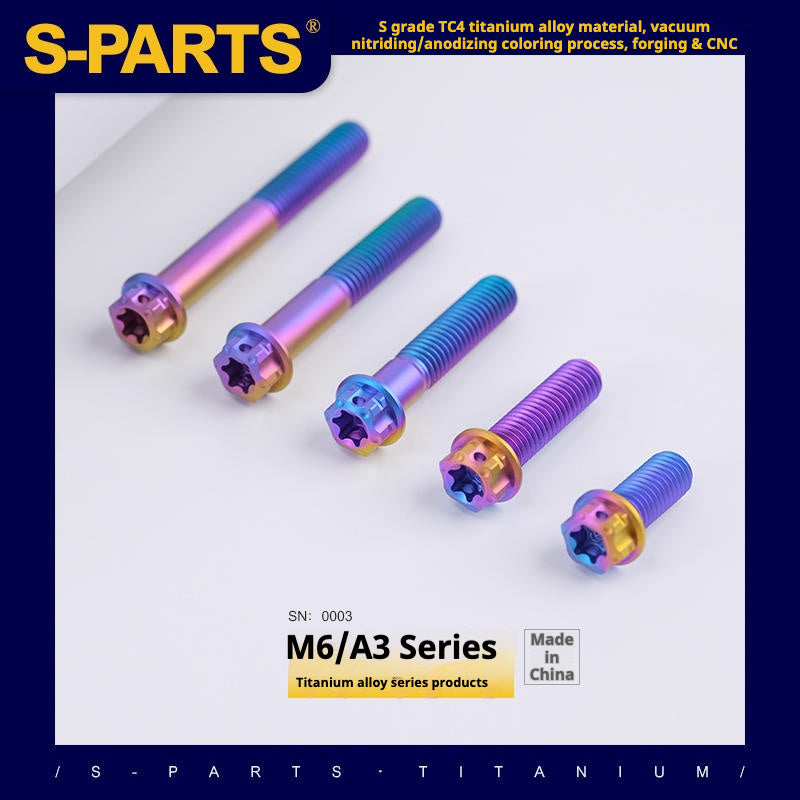 SPARTS A3 Series M6 L08-120mm Candy Color Titanium Screws Motorcycle Auto