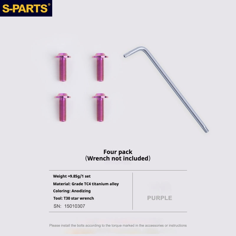S-PARTS Titanium Umbrella-Head Bolt Set for ARAI RAPIDE-NEO Helmet | M6 Screws with T30 Wrench | 6 Colors Available