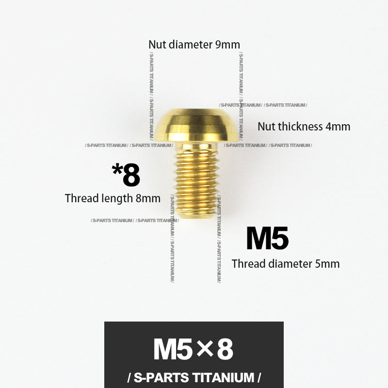 S-PARTS m5*10/14/16 mountain bike road bike bottle cage umbrella head titanium alloy disc screw