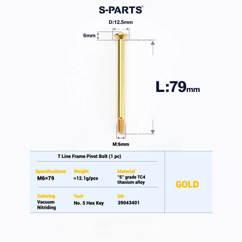 S-PARTS Titanium Bolt Upgrade Kit for Brompton | TC4 CNC Lightweight Frame & Hinge Hardware Set