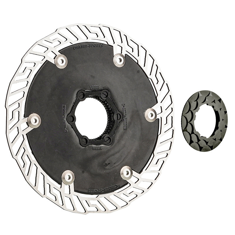 Chaser O-AERO Ultra-Light Carbon Centerlock Disc Brake Rotor 140/160mm | Aero CarbonTi Design for Road/TT Bikes | T800 Carbon + SUS420 Braking Surface