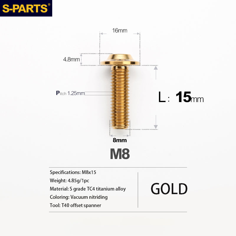 Viti in titanio per motociclette elettriche M8 con testa a ombrello A3 S-PARTS