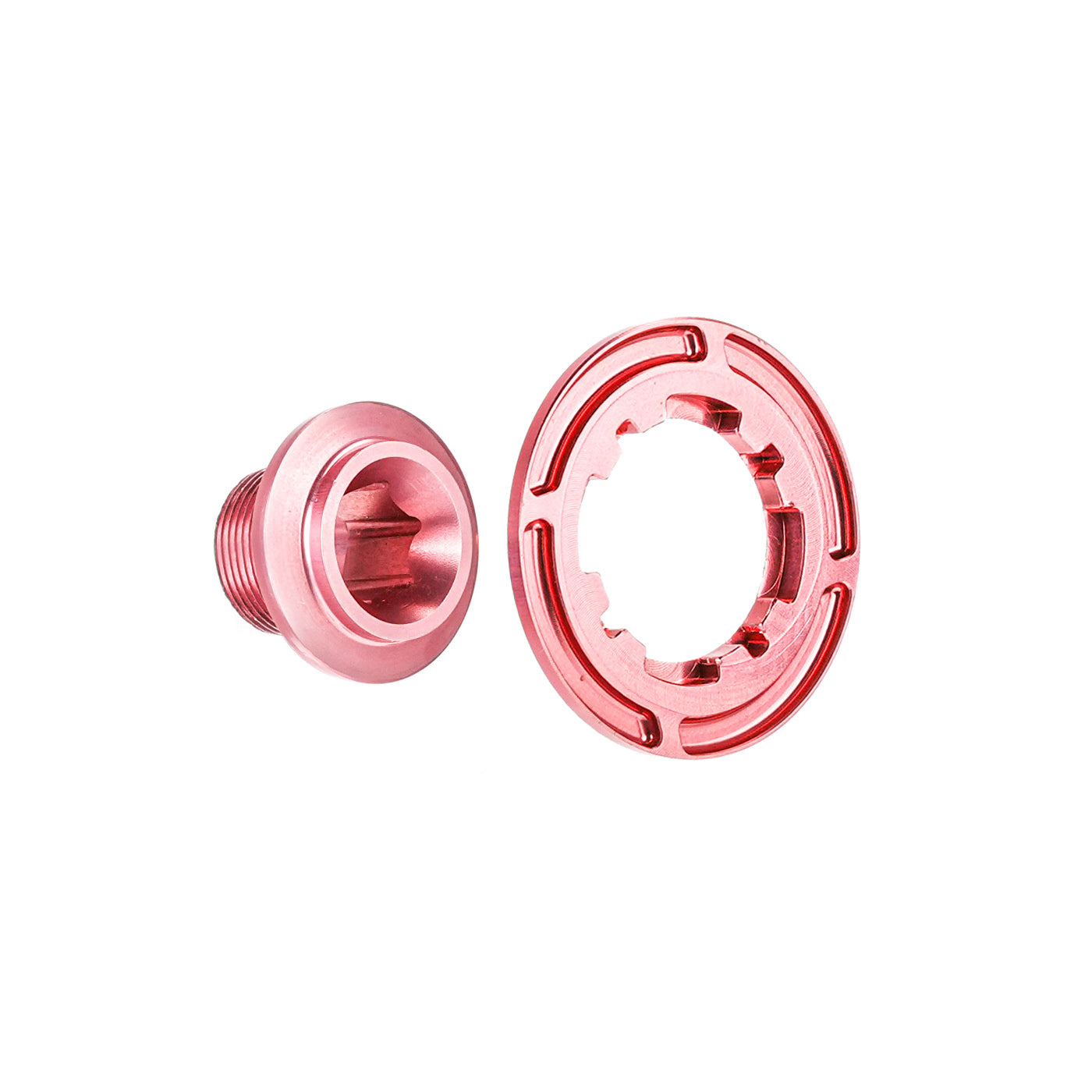 Chaser Ultra-Light Aluminum Crank Bolt Kit for Cybrei GP-3|Chainring Fixing Bolt & Anti-Loosening Cap Set (with Aerodynamic Dust Cap)