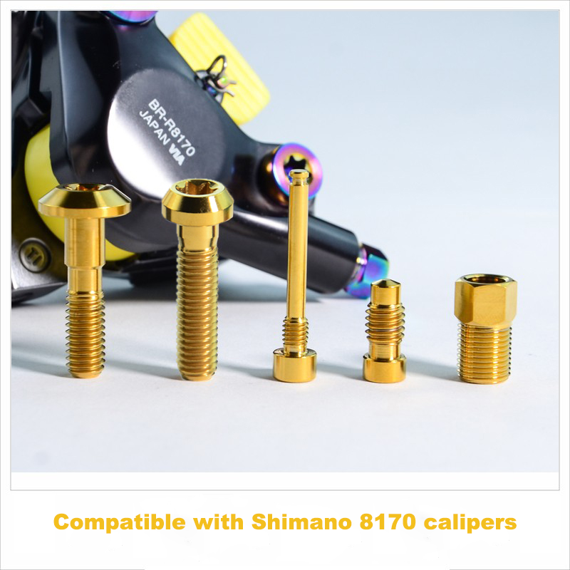 Shimano Ultegra Di2 8170 Caliper Titanium Upgrade & Replacement Bolts – Lightweight & Durable 5PCS