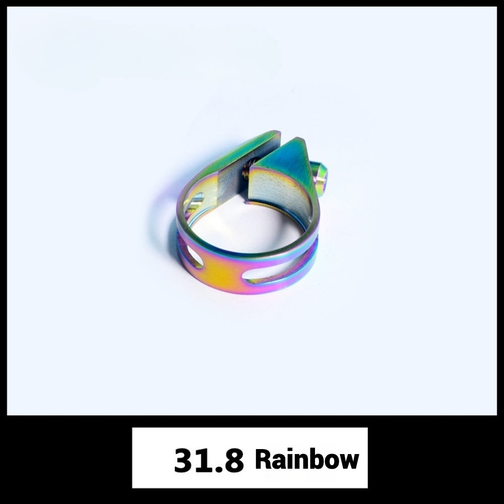 Ultra-Light Titanium Seatpost Clamp | Compatible with Specialized, Trek, Giant, Cannondale, and More | 31.8mm / 34.9mm | Gold, Rainbow, Black, Titanium