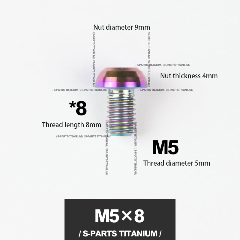 S-PARTS m5*10/14/16 mountain bike road bike bottle cage umbrella head titanium alloy disc screw