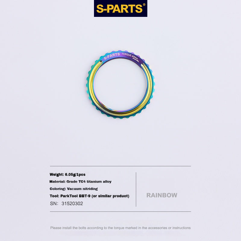 S-PARTS Titanium Centerlock Lockring for BORA Ultra WTO, Campagnolo Hyperon, Fulcrum Racing Zero Carbon, and Shamal | Premium Wheel Hub Upgrade|1pcs