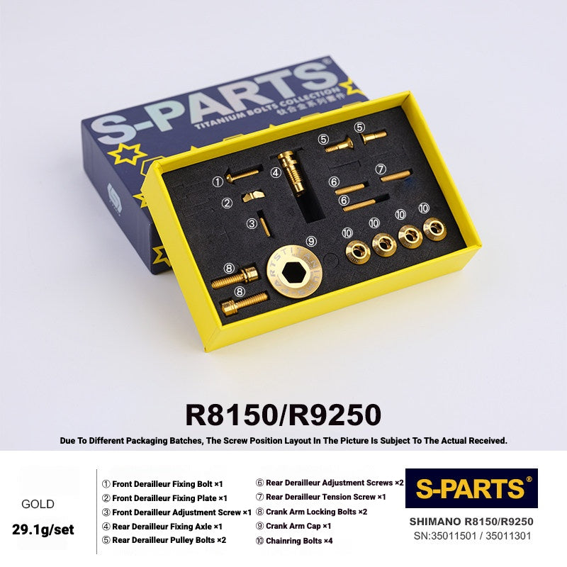 Shimano Road Titanium Bolt Kit – S-PARTS Drivetrain Screws for R8050 / R8150 / R9250