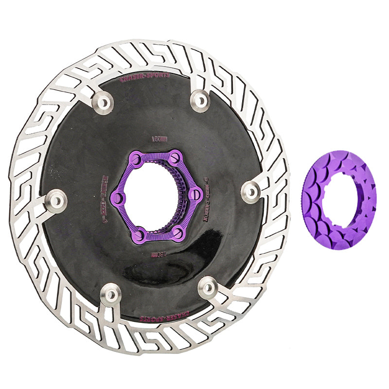Chaser O-AERO Ultra-Light Carbon Centerlock Disc Brake Rotor 140/160mm | Aero CarbonTi Design for Road/TT Bikes | T800 Carbon + SUS420 Braking Surface