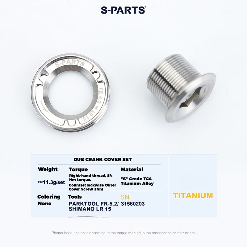 S-PARTS SRAM DUB Titanium Crank Cover Quarq Red Force Sram Bicycle Crank Cover