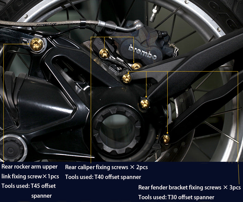 Kit viti S-parts BMW GS1200 Bulloni serie A3 Titanio Stan