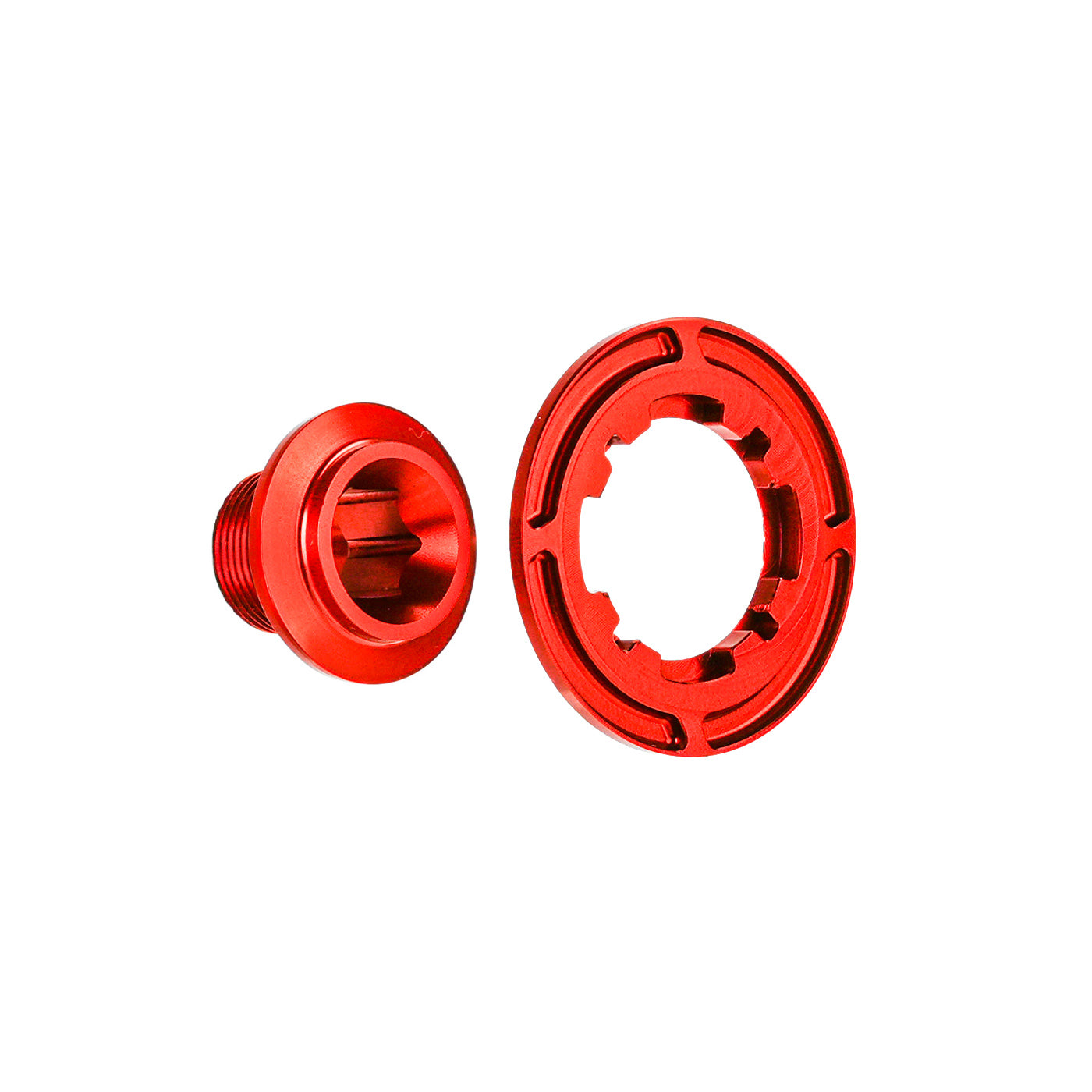 Chaser Ultra-Light Aluminum Crank Bolt Kit for Cybrei GP-3|Chainring Fixing Bolt & Anti-Loosening Cap Set (with Aerodynamic Dust Cap)