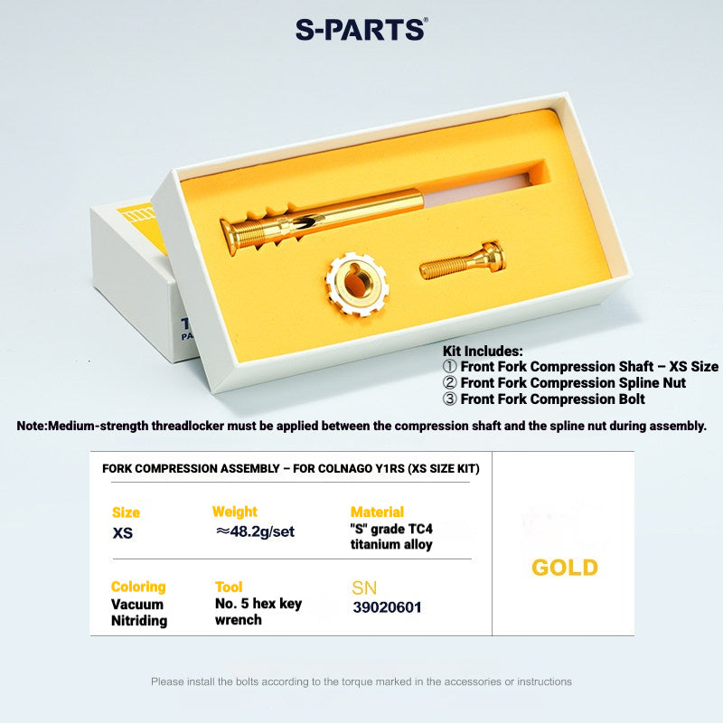 Titanium Headset Compression Plug Kit for Colnago Y1RS | Fork Compression Assembly XS S M L