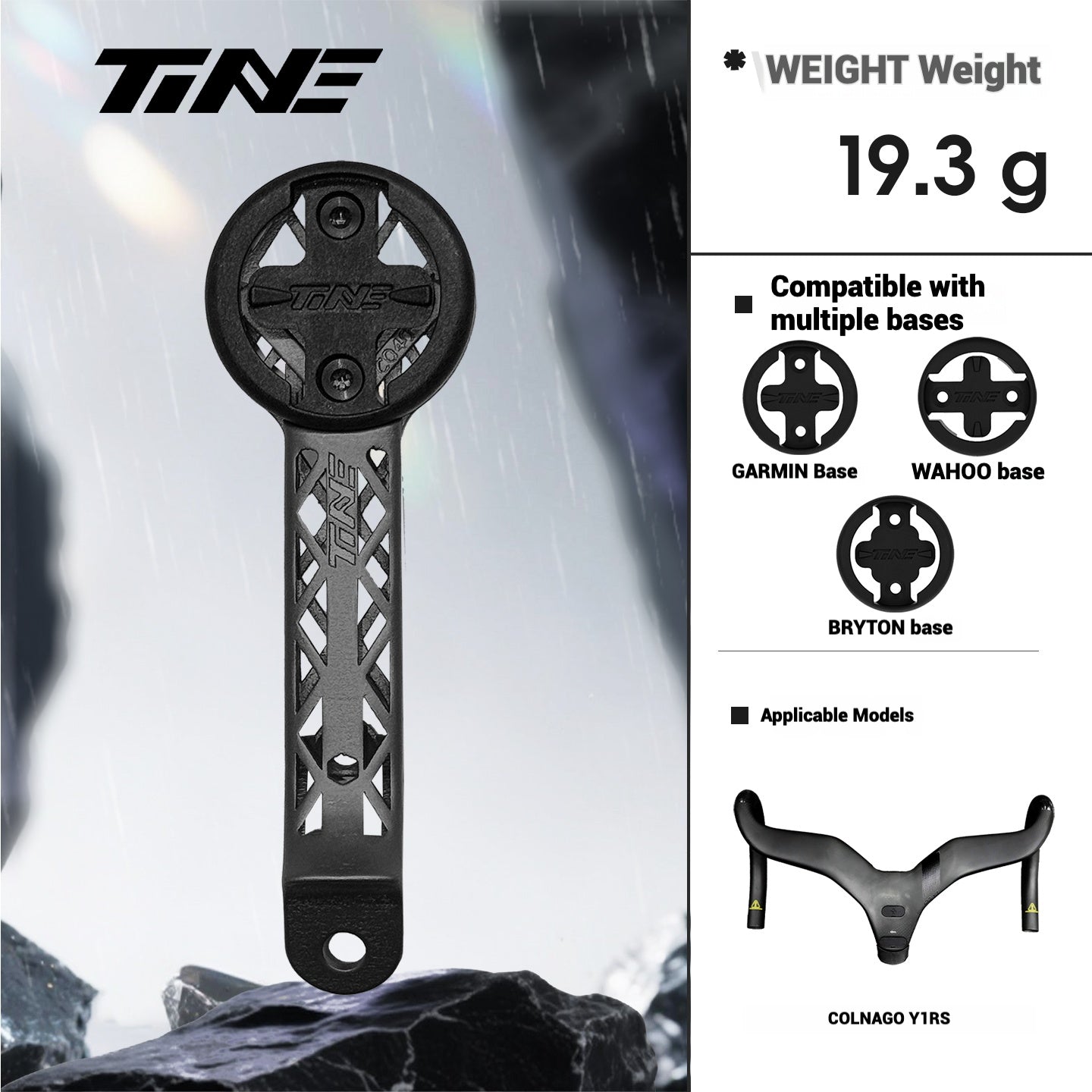 TiNE Ultra-Light Hollow Titanium Computer Mount|For Colnago CCO1 & Y1RS – High Strength 3D Printed