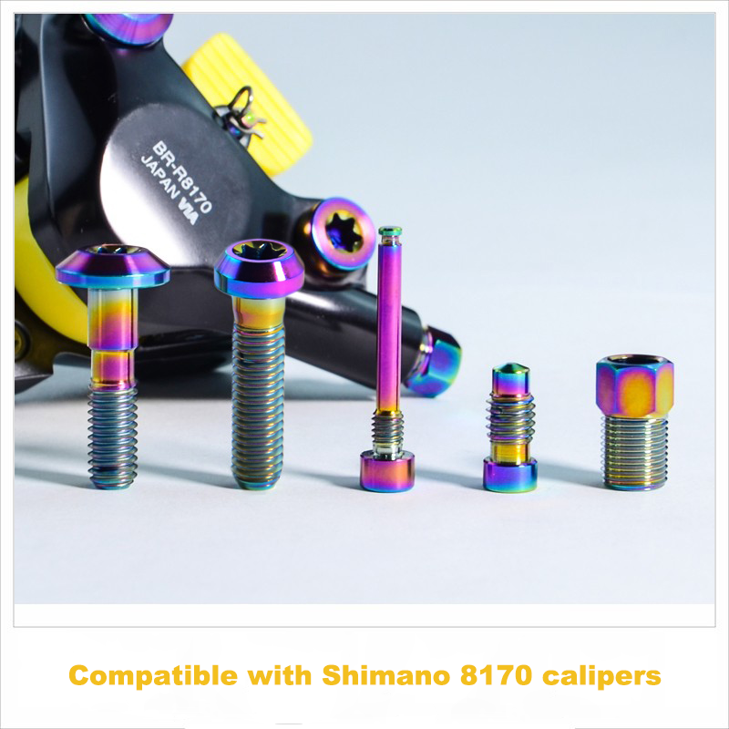 Shimano Ultegra Di2 8170 Caliper Titanium Upgrade & Replacement Bolts – Lightweight & Durable 5PCS