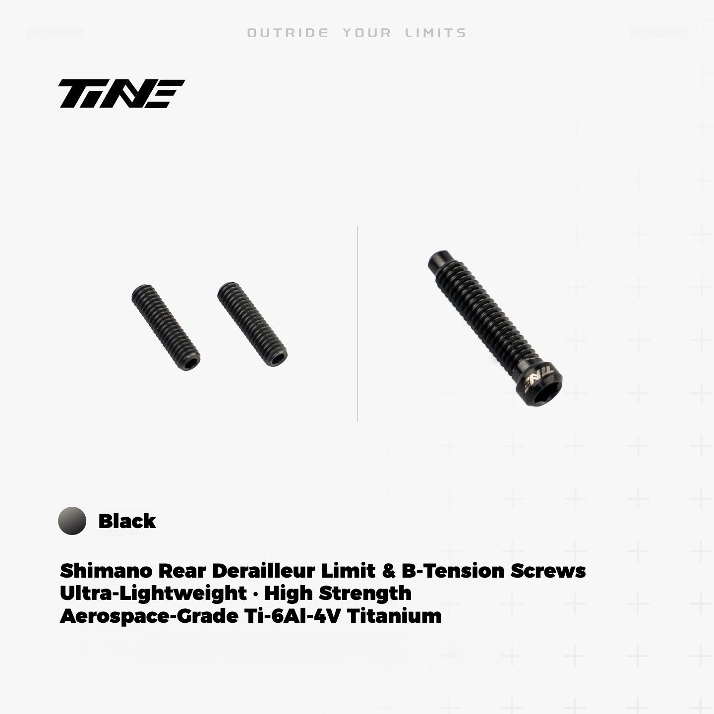 TiNE Titanium Shimano Rear Derailleur Limit & B-Tension Screws | Ultra-Light TC4 Ti Upgrade
