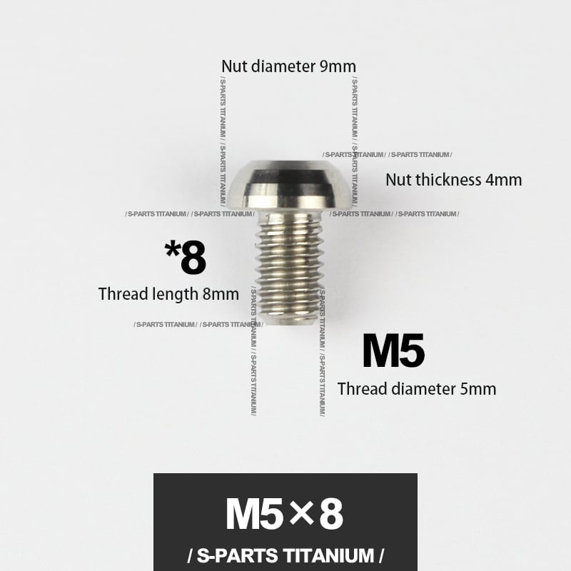 S-PARTS m5*10/14/16 mountain bike road bike bottle cage umbrella head titanium alloy disc screw