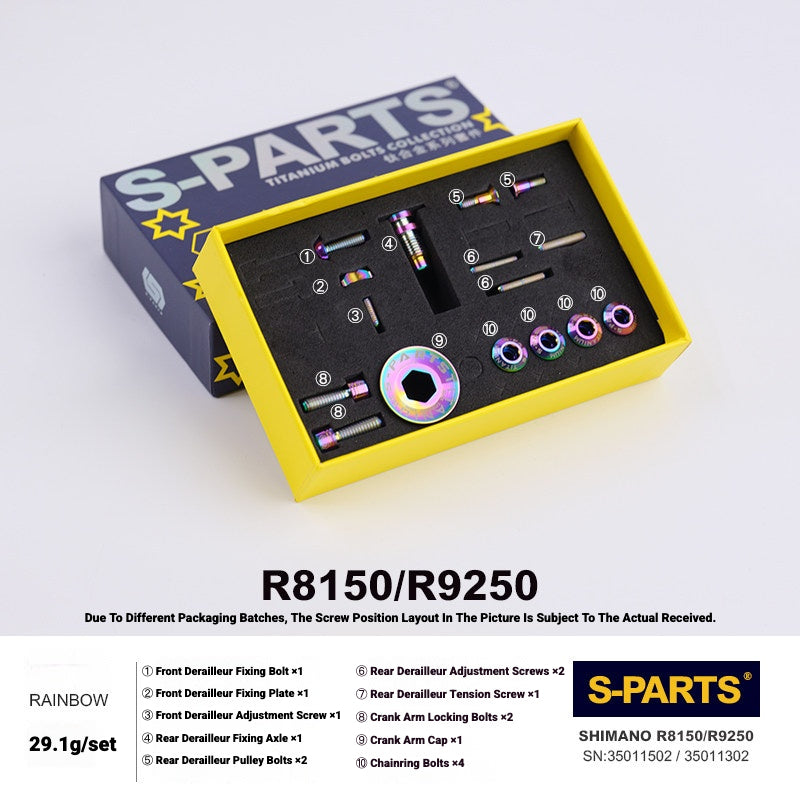 Shimano Road Titanium Bolt Kit – S-PARTS Drivetrain Screws for R8050 / R8150 / R9250