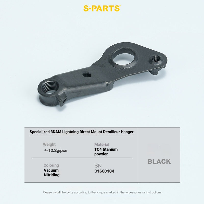 S-PARTS 3DAM Titanium Direct Mount Derailleur Hanger for Specialized | Ultralight 3D Printed Bike Hanger