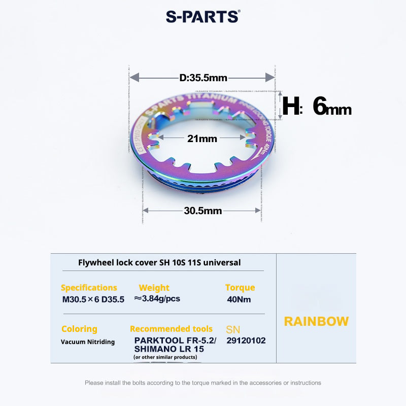 S-PARTS Titanium Cassette Lockring for MTB and Road Bikes (Shimano & SRAM Compatible)