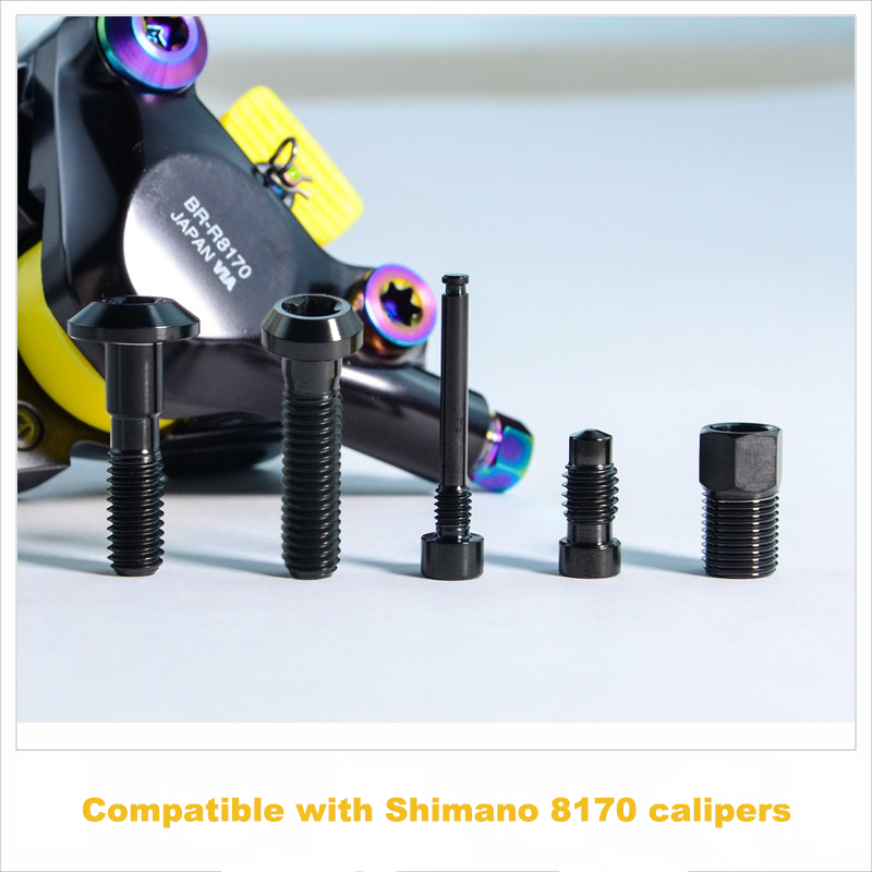 Shimano Ultegra Di2 8170 Caliper Titanium Upgrade & Replacement Bolts – Lightweight & Durable 5PCS