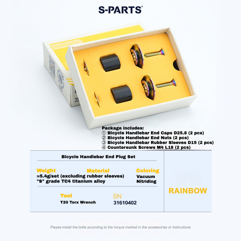 S-PARTS Titanium Expanding Bar End Plug Set