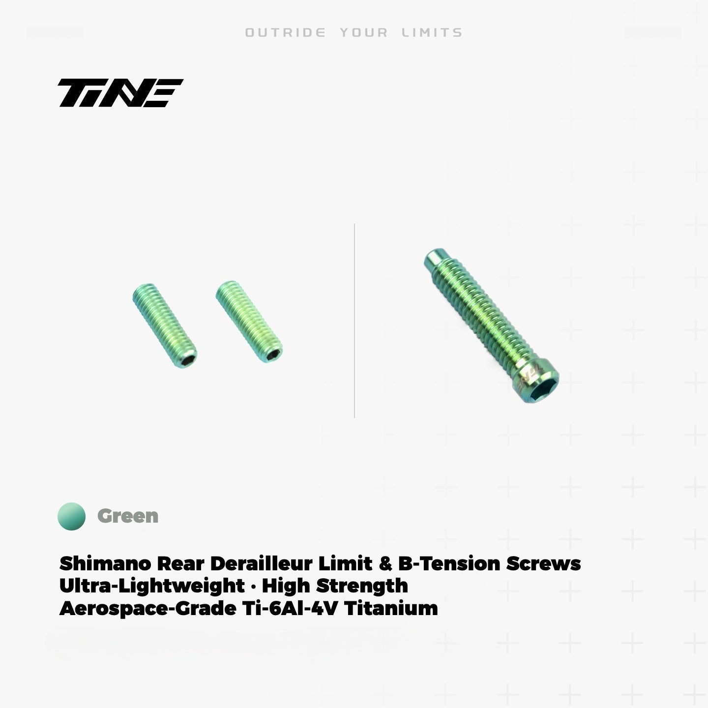 TiNE Titanium Shimano Rear Derailleur Limit & B-Tension Screws | Ultra-Light TC4 Ti Upgrade