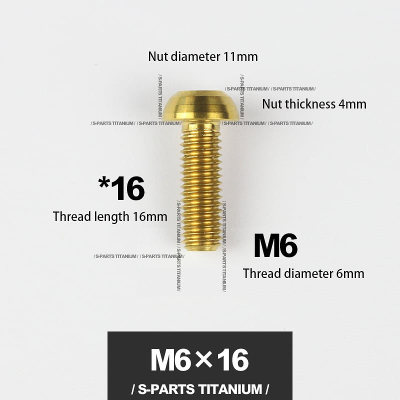 S-PARTS A2 umbrella head titanium alloy screw m6*12/18/30mm mountain road bike bowl set clamp