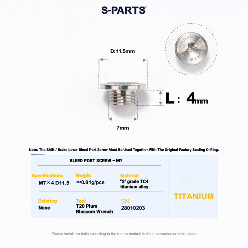 S-PARTS Titanium Bolt Kit for Shimano Ultegra Di2 R8170 Disc Brake & Shifter | Road Bike Upgrade