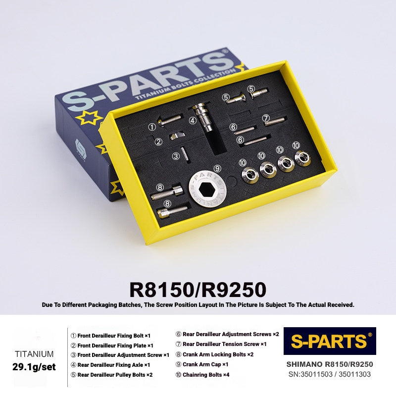Shimano Road Titanium Bolt Kit – S-PARTS Drivetrain Screws for R8050 / R8150 / R9250
