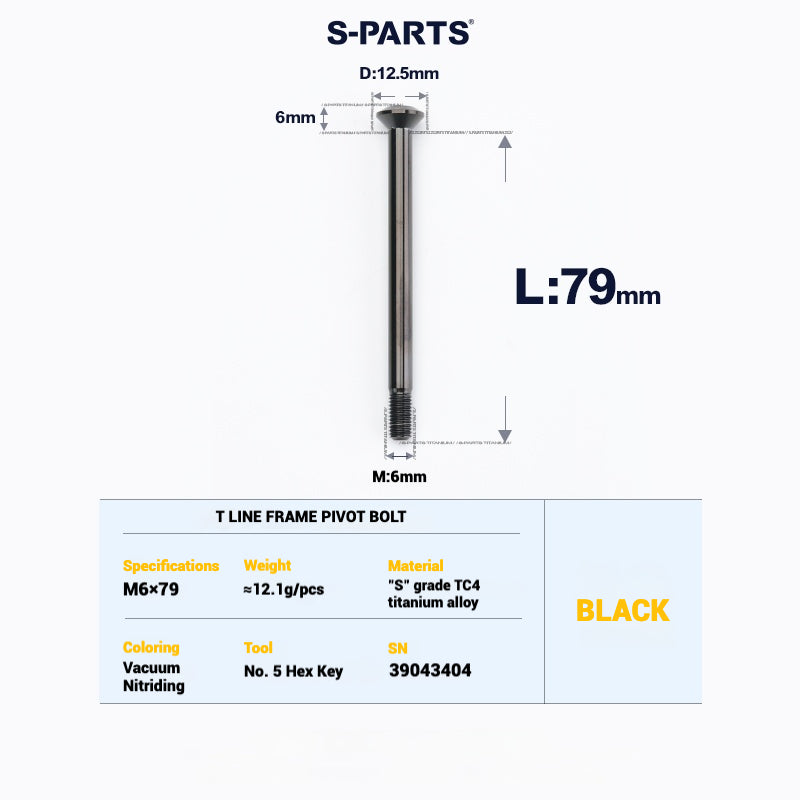 S-PARTS Titanium Bolt Upgrade Kit for Brompton | TC4 CNC Lightweight Frame & Hinge Hardware Set