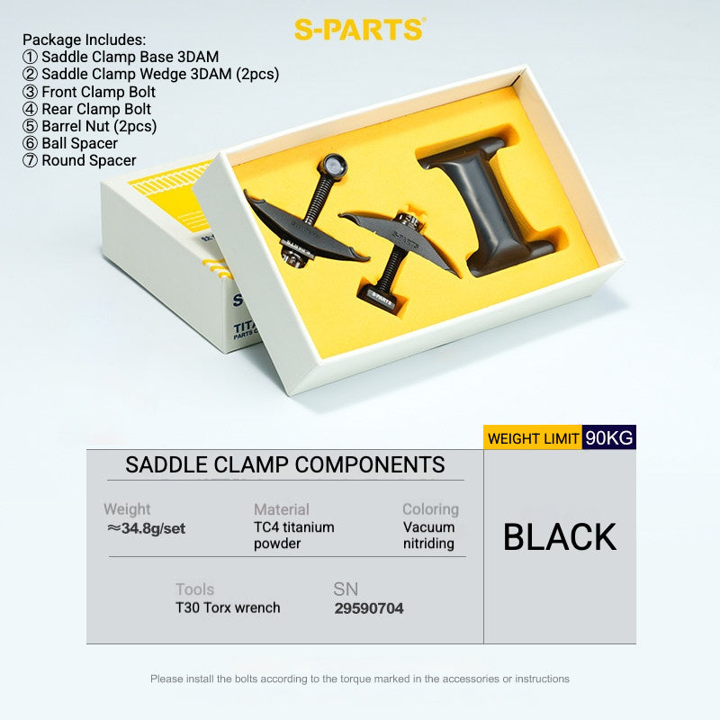 S-PARTS Titanium Saddle Clamp Bolt Kit for Cannondale SystemSix Gen 5 – 3D Printed Lightweight Upgrade