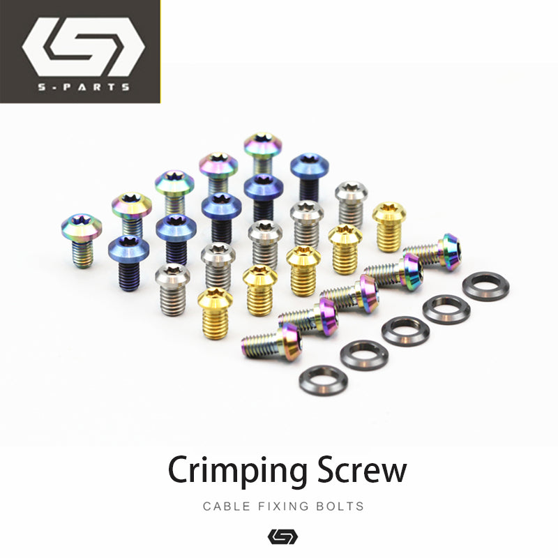 S-parts titanium alloy variable speed brake lock wire Mountain road bicycle before and after pressing wire screws