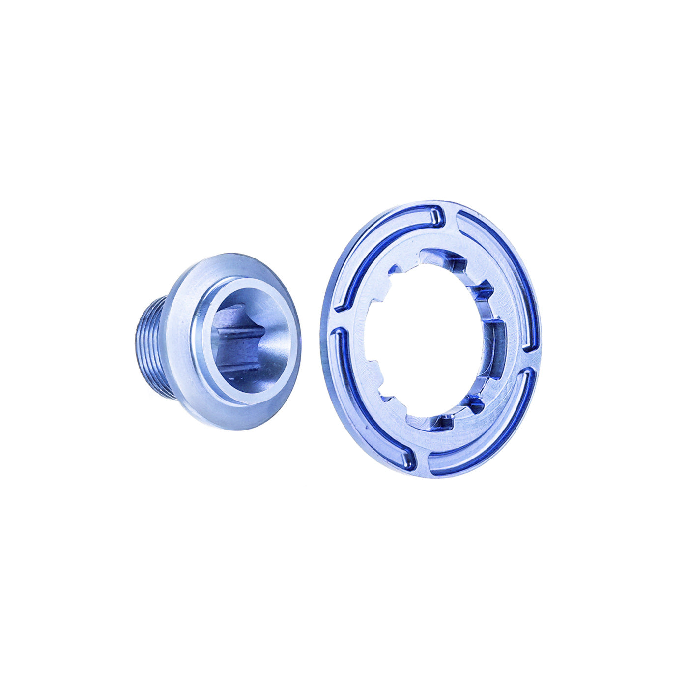 Chaser Ultra-Light Aluminum Crank Bolt Kit for Cybrei GP-3|Chainring Fixing Bolt & Anti-Loosening Cap Set (with Aerodynamic Dust Cap)