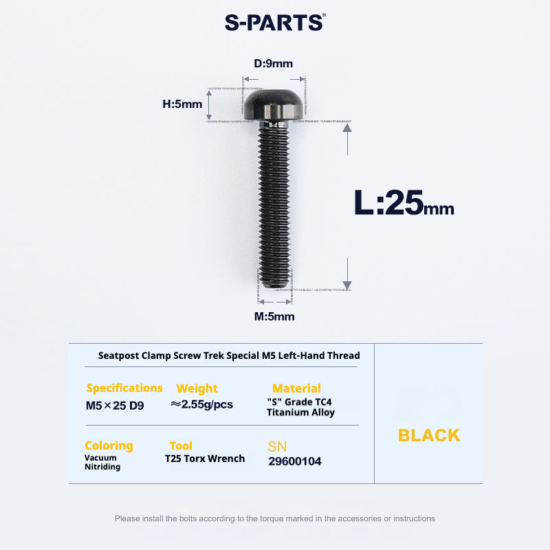 Trek Madone Seatpost Clamp Screw M5 Reverse Thread 1PCS
