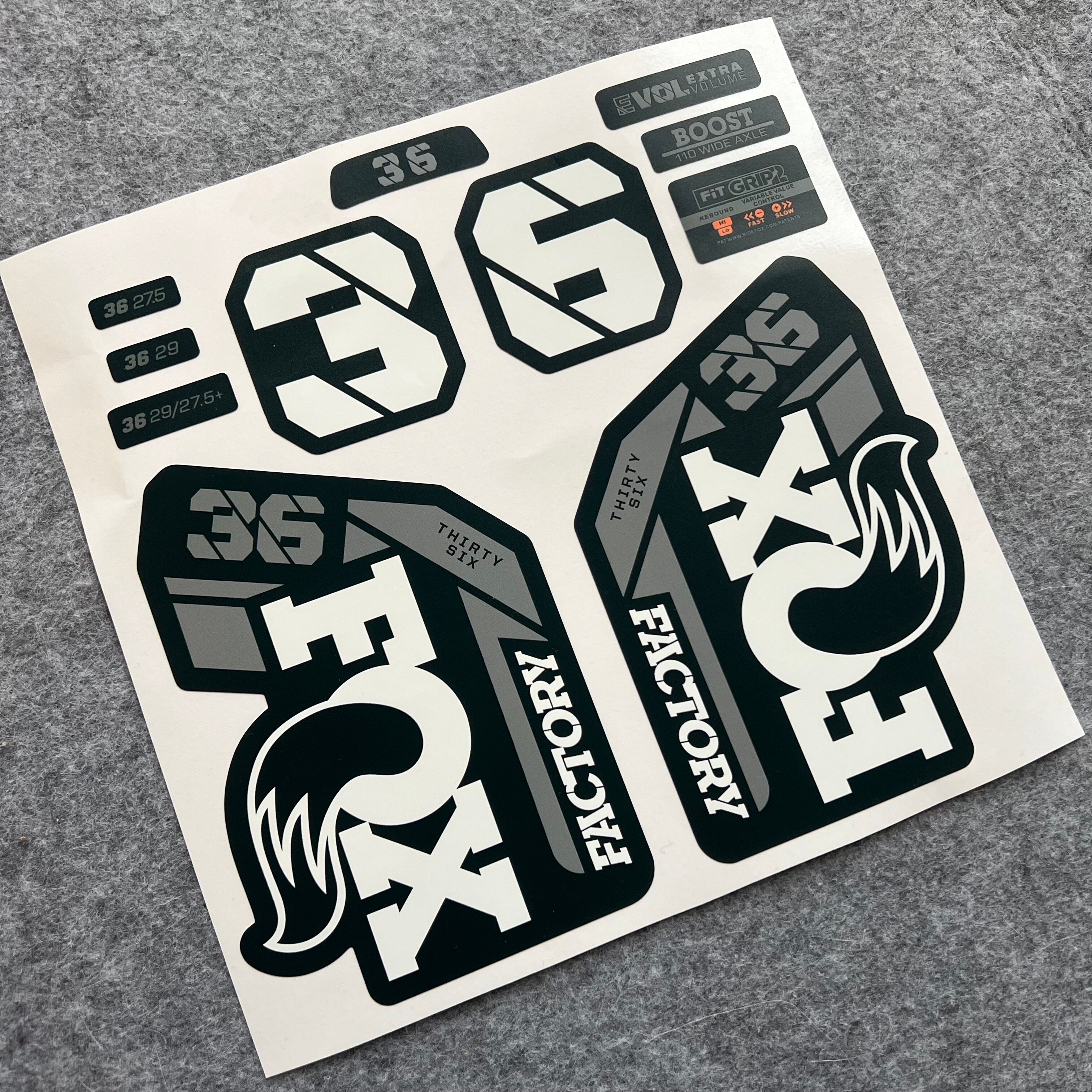 Custom Decal Kit for 2021–2024 FOX 36 FACTORY Fork | Waterproof MTB Fork Stickers | AM / Enduro