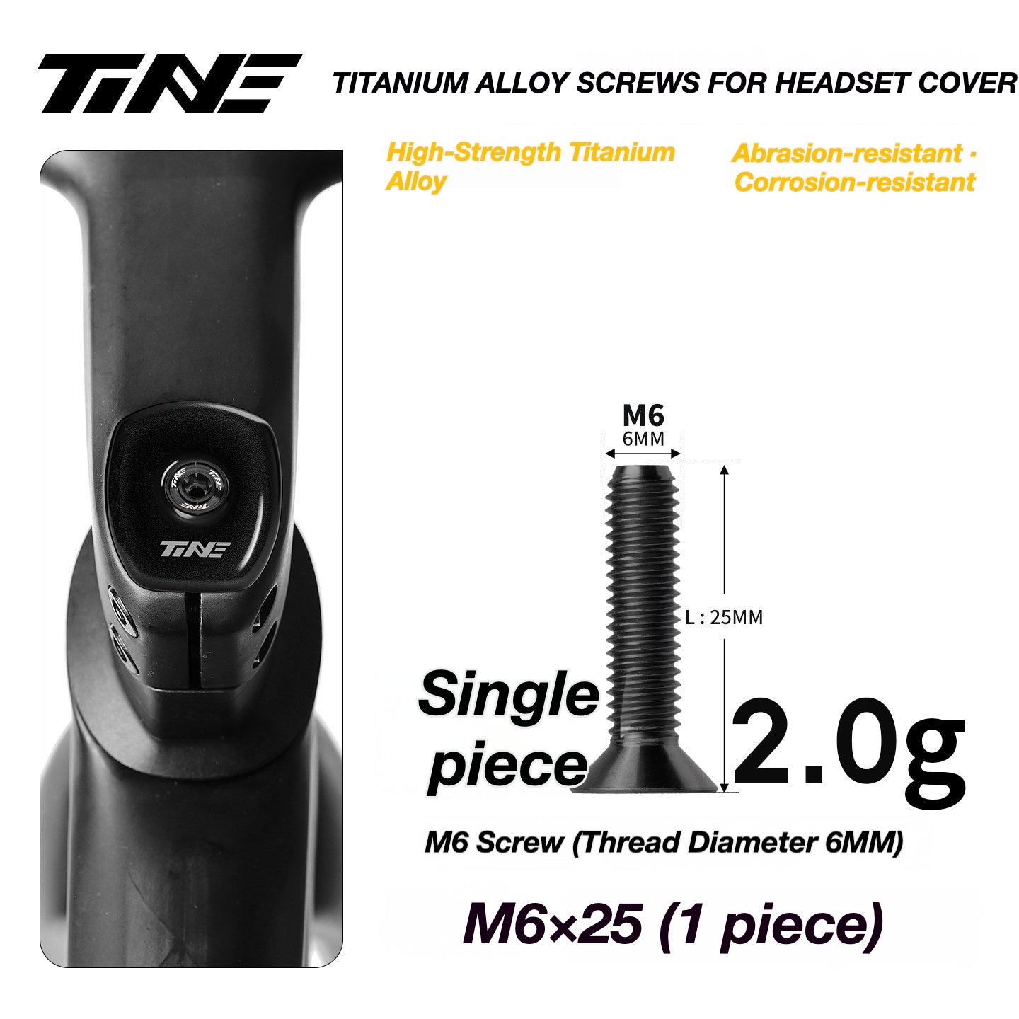 TiNE Ultra-Light Titanium Headset Top Cap Screws | Precision CNC Titanium Upgrade