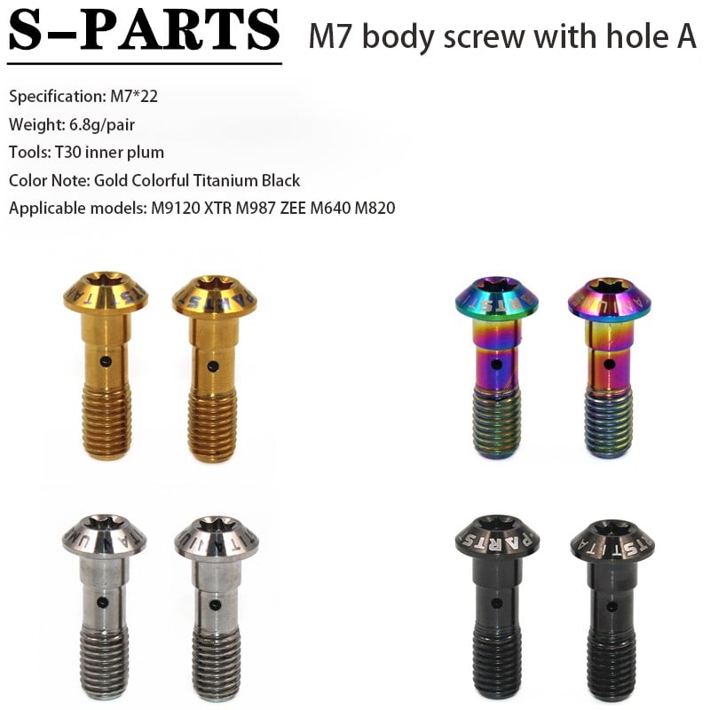S-PARTS Mountain Road Bike Titanium Body Screw R9120 R8070 M9000 M8100(M6)