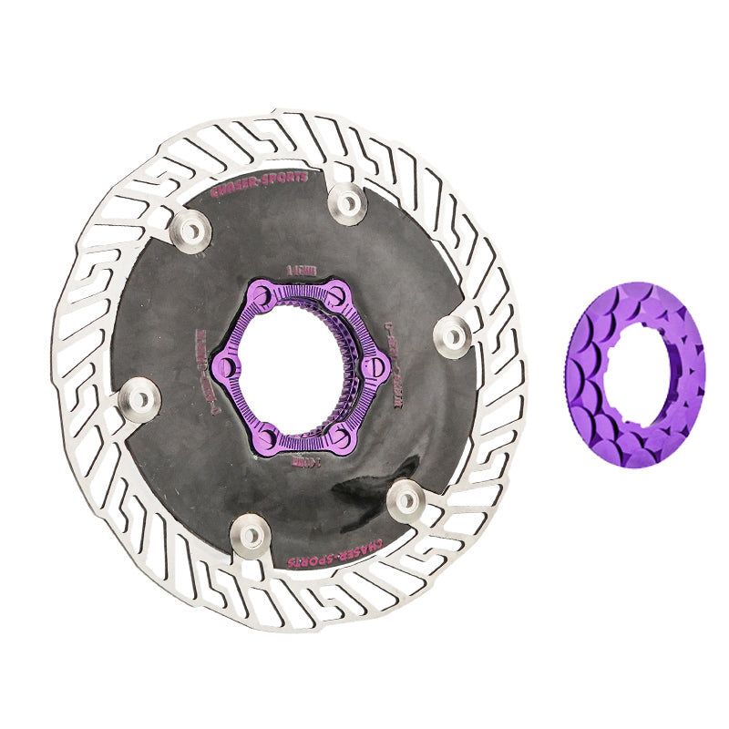 Chaser O-AERO Ultra-Light Carbon Centerlock Disc Brake Rotor 140/160mm | Aero CarbonTi Design for Road/TT Bikes | T800 Carbon + SUS420 Braking Surface
