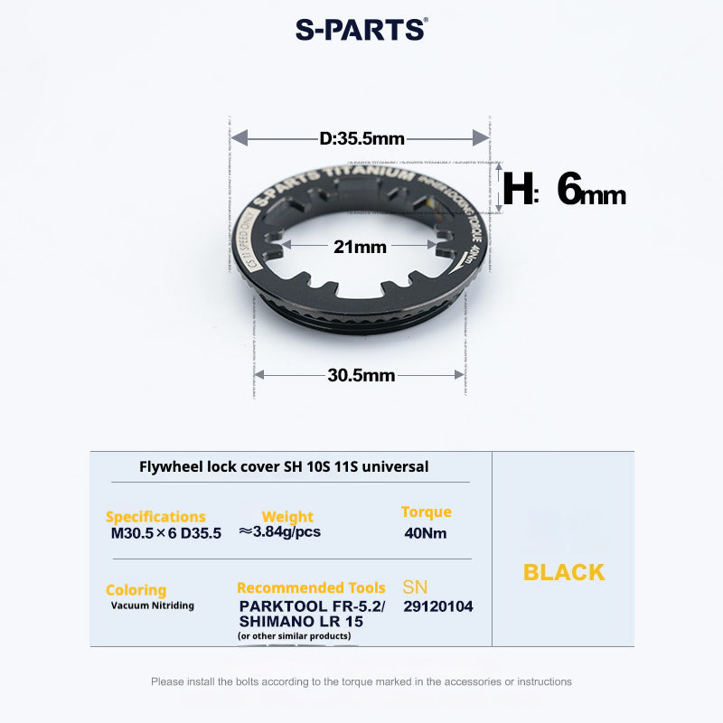 S-PARTS Titanium Cassette Lockring for MTB and Road Bikes (Shimano & SRAM Compatible)